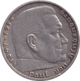 1939 SILVER 5 REICHEMARK GERMANY - SILVER WORLD COINS - Cambridgeshire Coins