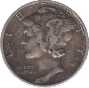 1939 SILVER DIME USA - WORLD COINS - Cambridgeshire Coins