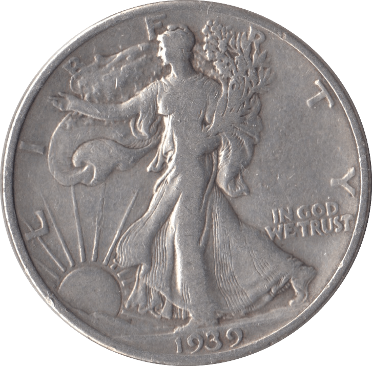 1939 SILVER HALF DOLLAR USA - SILVER WORLD COINS - Cambridgeshire Coins