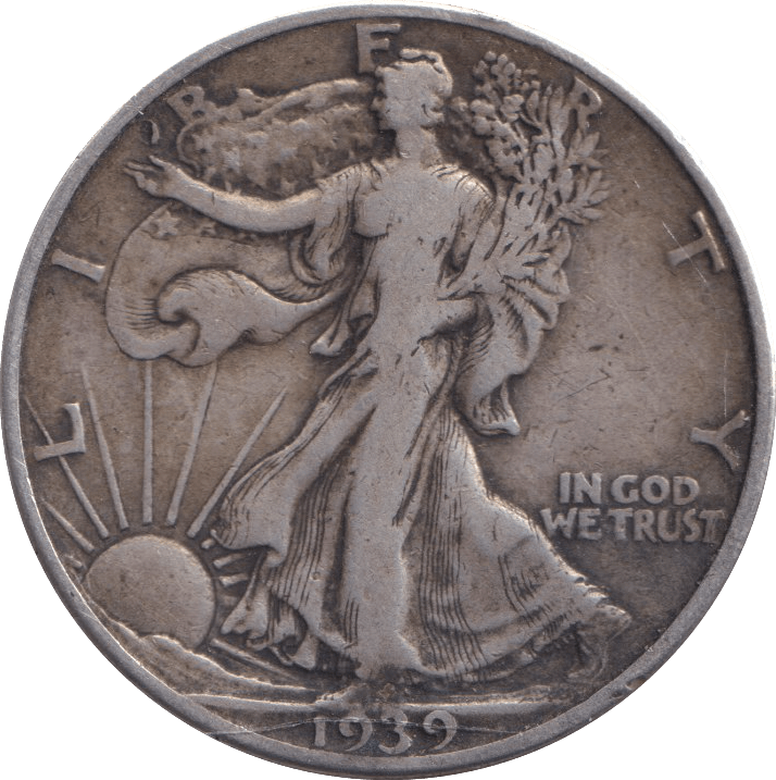 1939 SILVER HALF DOLLAR USA - SILVER WORLD COINS - Cambridgeshire Coins
