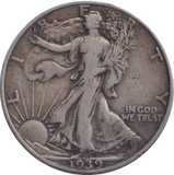 1939 SILVER HALF DOLLAR USA - SILVER WORLD COINS - Cambridgeshire Coins