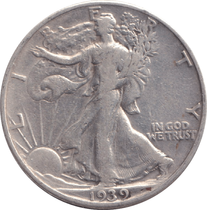 1939 SILVER HALF DOLLAR USA - SILVER WORLD COINS - Cambridgeshire Coins