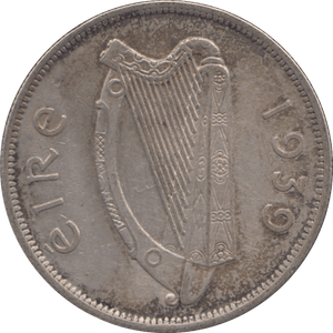 1939 SILVER HALFCROWN IRELAND - SILVER WORLD COINS - Cambridgeshire Coins