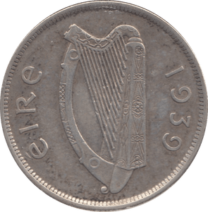 1939 SILVER IRELAND EIRE HALF CROWN - SILVER WORLD COINS - Cambridgeshire Coins