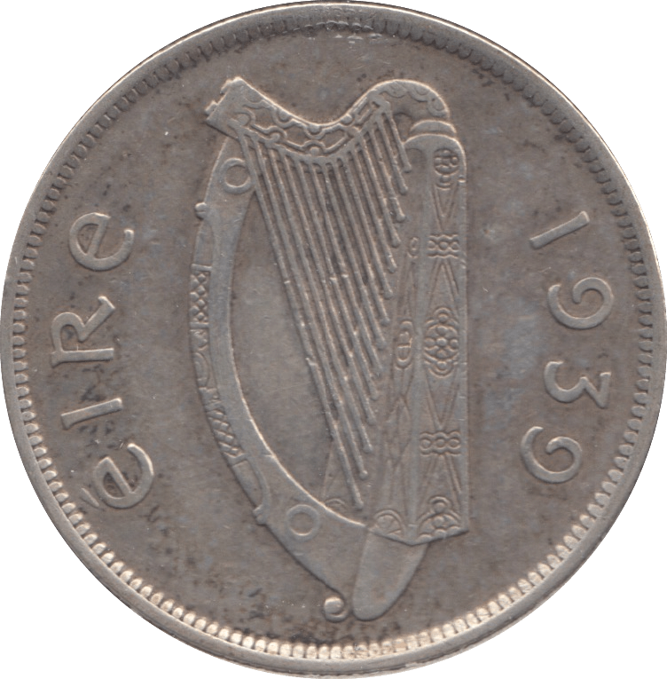 1939 SILVER IRELAND EIRE HALF CROWN - SILVER WORLD COINS - Cambridgeshire Coins