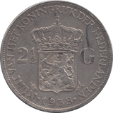 1939 SILVER NETHERLANDS 2 1/2 GULDEN - SILVER WORLD COINS - Cambridgeshire Coins