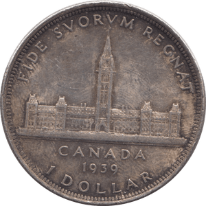 1939 SILVER ONE DOLLAR CANADA - SILVER WORLD COINS - Cambridgeshire Coins