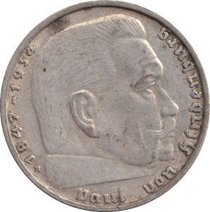 1939 SILVER REICHSMARKS GERMANY - SILVER WORLD COINS - Cambridgeshire Coins