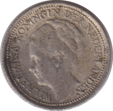 1939 SILVER TEN CENTS NETHERLANDS - SILVER WORLD COINS - Cambridgeshire Coins