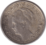 1939 SILVER TEN CENTS NETHERLANDS - SILVER WORLD COINS - Cambridgeshire Coins
