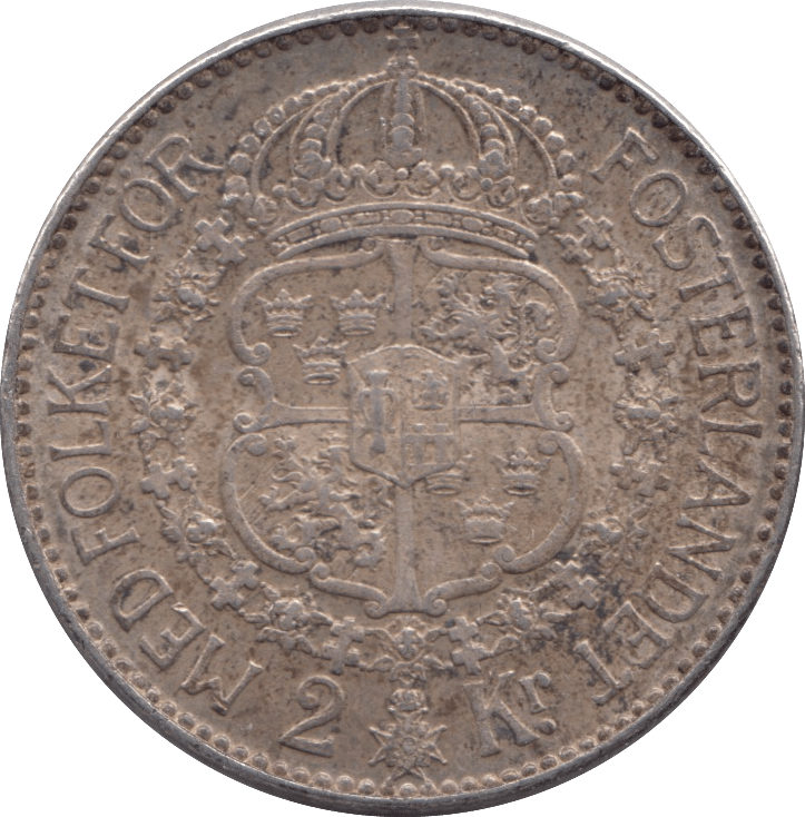 1939 SILVER TWO KRONA SWEDEN - SILVER WORLD COINS - Cambridgeshire Coins