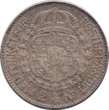 1939 SILVER TWO KRONA SWEDEN - SILVER WORLD COINS - Cambridgeshire Coins