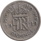 1939 SIXPENCE ( FINE ) - SIXPENCE - Cambridgeshire Coins