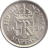 1939 SIXPENCE ( UNC ) - SIXPENCE - Cambridgeshire Coins
