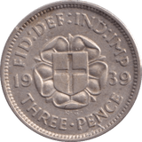 1939 THREEPENCE ( UNC ) - Threepence - Cambridgeshire Coins