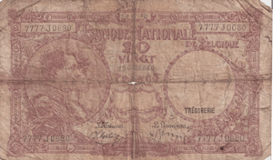 1940 BELGIUM 20 FRANCS BANKNOTE REF-1701 - WORLD BANKNOTES - Cambridgeshire Coins