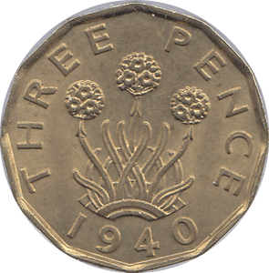 1940 BRASS THREEPENCE ( UNC ) - THREEPENCE - Cambridgeshire Coins
