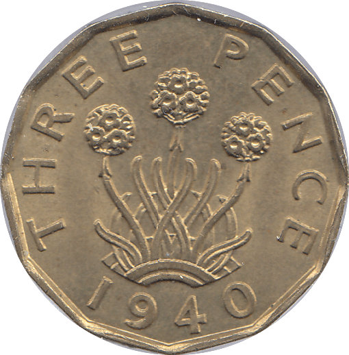 1940 BRASS THREEPENCE ( UNC ) - THREEPENCE - Cambridgeshire Coins