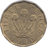 1940 BRASS THREEPENCE ( UNC ) - THREEPENCE - Cambridgeshire Coins