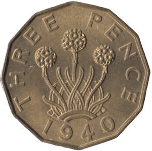 1940 BRASS THREEPENCE ( UNC ) - Threepence - Cambridgeshire Coins