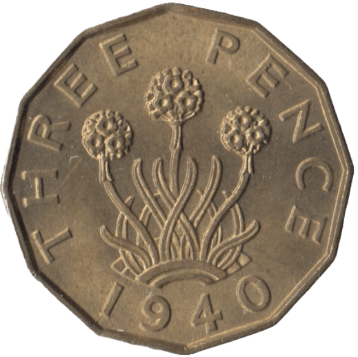1940 BRASS THREEPENCE ( UNC ) - Threepence - Cambridgeshire Coins