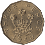 1940 BRASS THREEPENCE ( UNC ) - Threepence - Cambridgeshire Coins