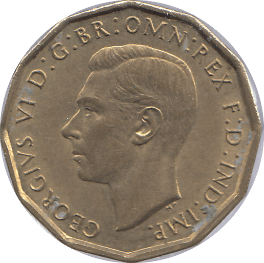 1940 BRASS THREEPENCE ( UNC ) - THREEPENCE - Cambridgeshire Coins