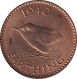 1940 FARTHING (AUNC) 3 - FARTHING - Cambridgeshire Coins
