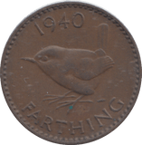 1940 FARTHING ( AUNC ) - FARTHING - Cambridgeshire Coins