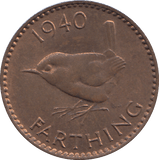 1940 FARTHING ( UNC ) - FARTHING - Cambridgeshire Coins