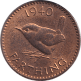 1940 FARTHING ( UNC ) - WORLD COINS - Cambridgeshire Coins