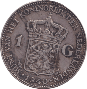 1940 NETHERLAND ONE GULDEN - WORLD COINS - Cambridgeshire Coins