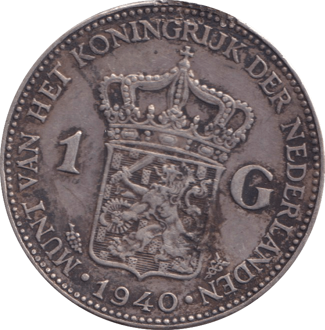 1940 NETHERLAND ONE GULDEN - WORLD COINS - Cambridgeshire Coins