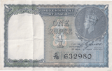 1940 ONE RUPEES BANKNOTE INDIA REF - 1602 - WORLD BANKNOTES - Cambridgeshire Coins