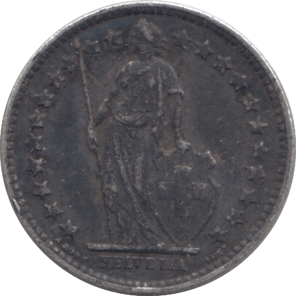 1940 SILVER 1/2 FRANC SWITZERLAND - SILVER WORLD COINS - Cambridgeshire Coins