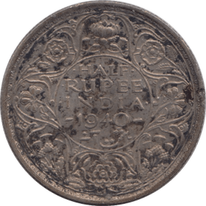 1940 SILVER HALF RUPEE INDIA - SILVER WORLD COINS - Cambridgeshire Coins
