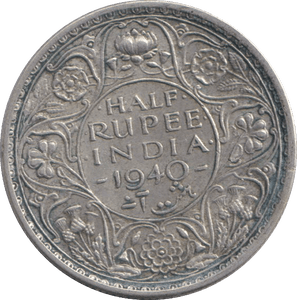 1940 SILVER HALF RUPEE INDIA - WORLD COINS - Cambridgeshire Coins