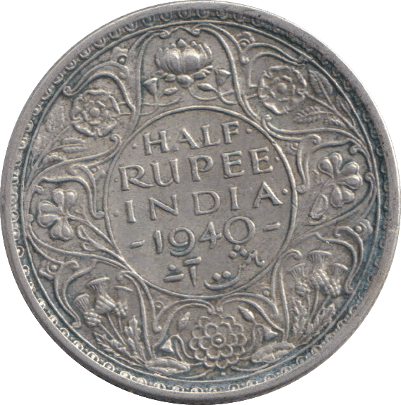 1940 SILVER HALF RUPEE INDIA - WORLD COINS - Cambridgeshire Coins
