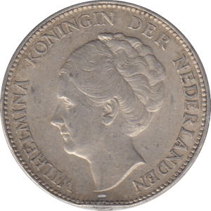1940 SILVER NETHERLANDS ONE GULDEN - SILVER WORLD COINS - Cambridgeshire Coins