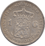 1940 SILVER NETHERLANDS ONE GULDEN - SILVER WORLD COINS - Cambridgeshire Coins