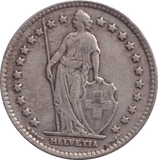 1940 SILVER ONE FRANC SWITZERLAND - SILVER WORLD COINS - Cambridgeshire Coins