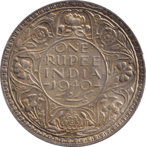 1940 SILVER ONE RUPEE INDIA - SILVER WORLD COINS - Cambridgeshire Coins