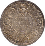 1940 SILVER ONE RUPEE INDIA - SILVER WORLD COINS - Cambridgeshire Coins