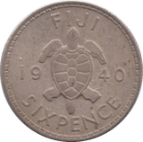 1940 SILVER SIXPENCE FIJI - SILVER WORLD COINS - Cambridgeshire Coins