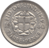 1940 SILVER THREEPENCE ( EF ) - Threepence - Cambridgeshire Coins