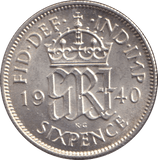 1940 SIXPENCE ( AUNC ) - SIXPENCE - Cambridgeshire Coins