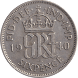 1940 SIXPENCE ( GF ) - SIXPENCE - Cambridgeshire Coins