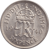 1940 SIXPENCE ( UNC ) - SIXPENCE - Cambridgeshire Coins