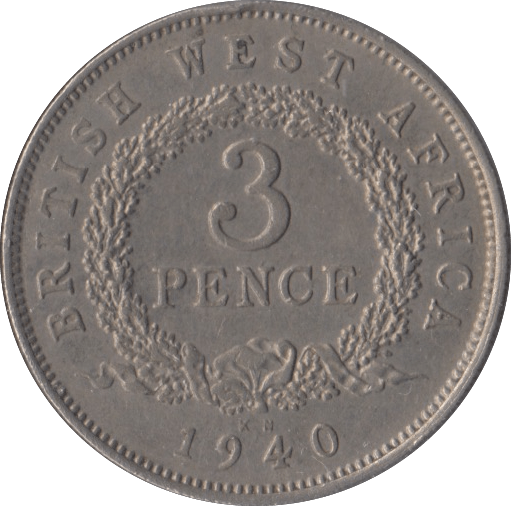 1940 THREEPENCE BRITISH WEST AFRICA - SILVER WORLD COINS - Cambridgeshire Coins