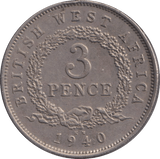 1940 THREEPENCE BRITISH WEST AFRICA - WORLD COINS - Cambridgeshire Coins